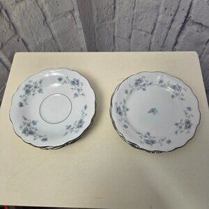 Vintage Johann Haviland Bavaria Blue Garland Saucers & Plates Set of 6